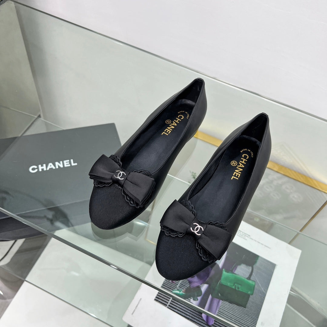 CC Ballet Flats Black Lambskin