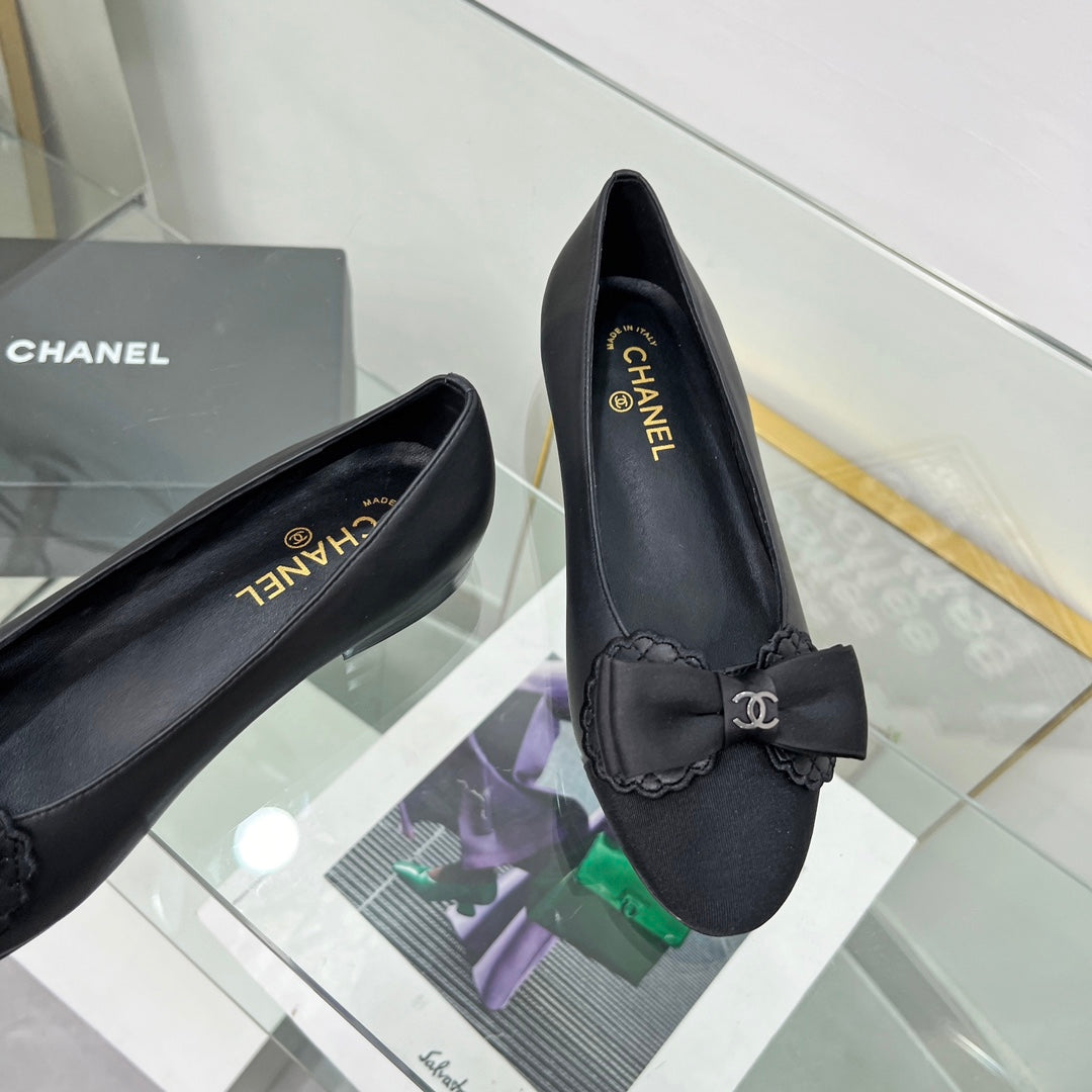 CC Ballet Flats Black Lambskin