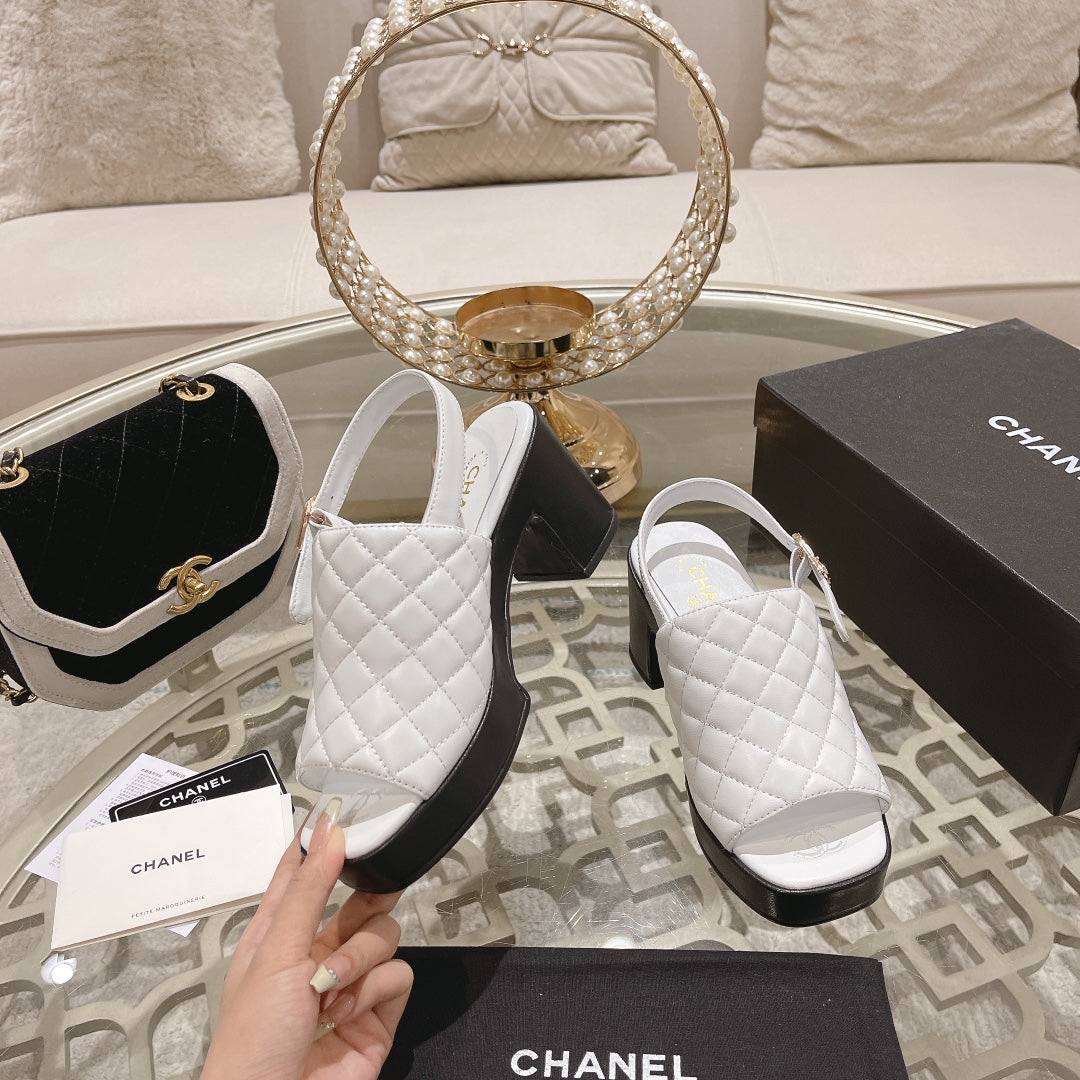 platform sandal 85 white quilted calfskin