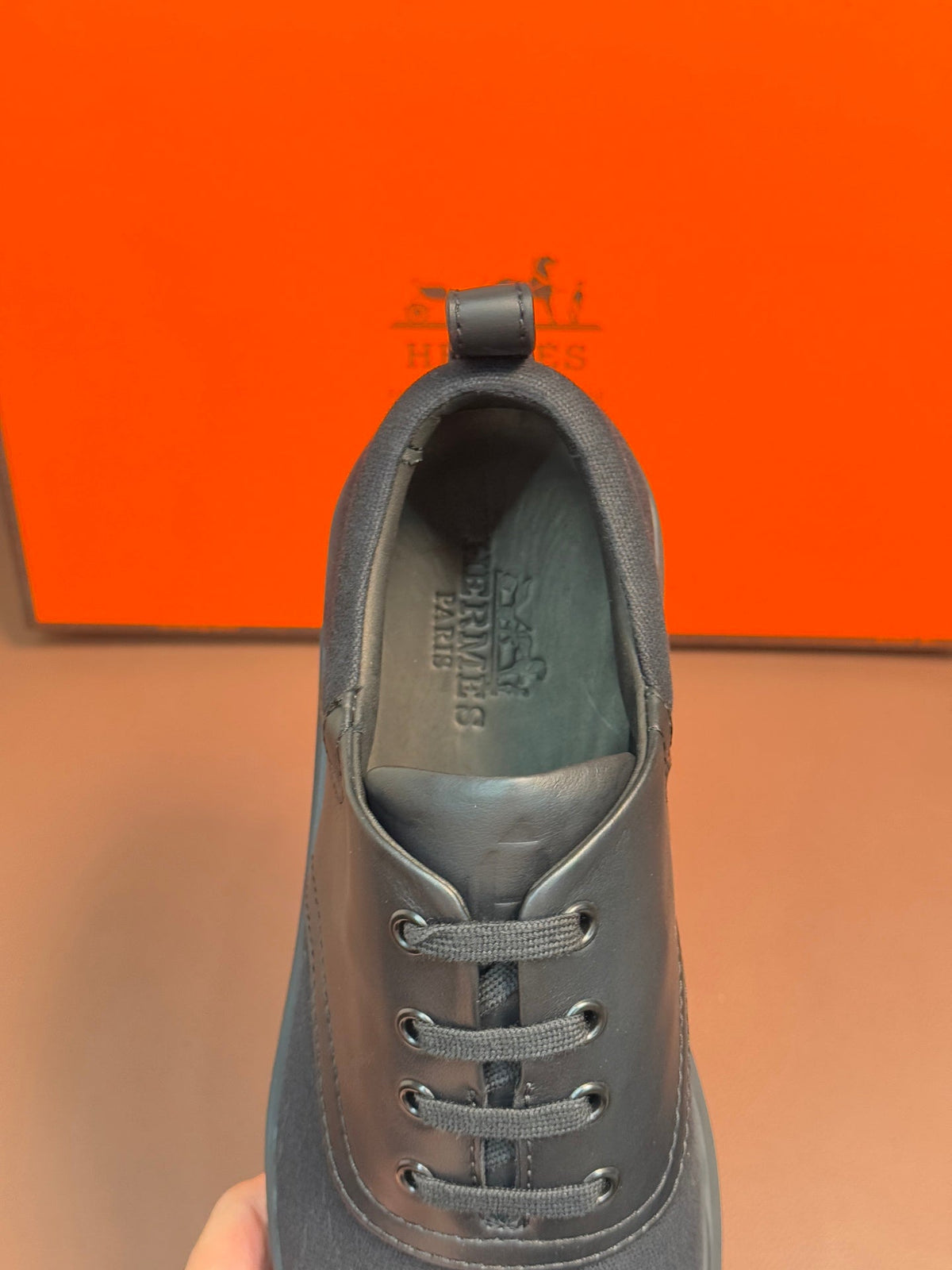 HM Men's Kool Oxford Sneaker Black Calfskin 653621