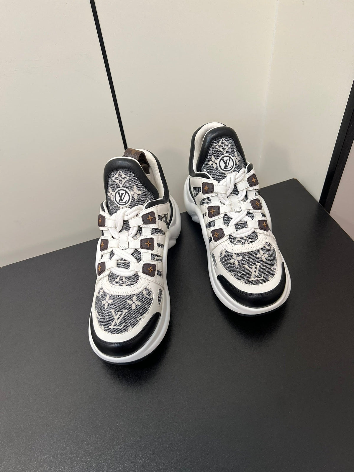 LV Archlight Sneaker 50mm White Mix Black Monogram Jacquard Fabric