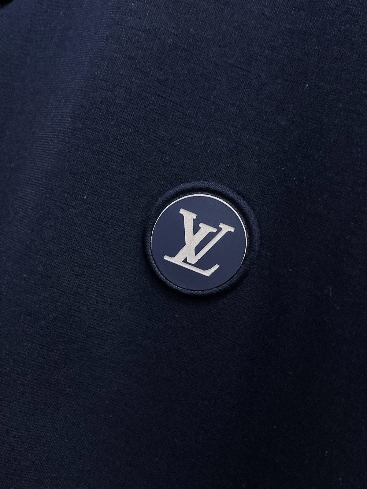 LV 2026 Men Short-sleeved Polo Shirt Navy Blue Fabric 303338