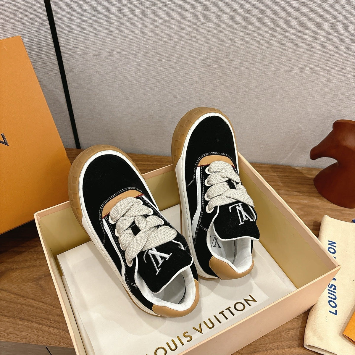LV 2026 Tilted Sneaker Black Suede Leather 594930