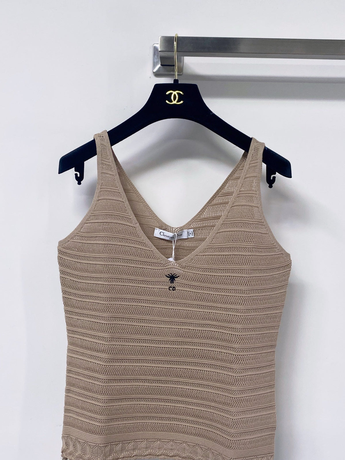 Dior 2026 Knitted Tank Top V-neckline Brown Polyamide 479869