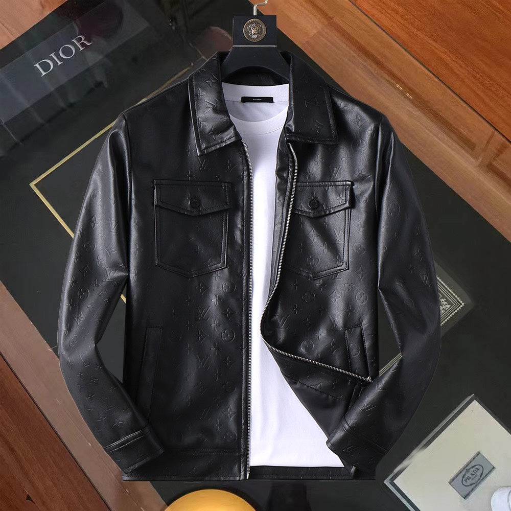LV SHIRT JACKET IN BLACK MONOGRAM EMBOSSED CALFSKIN 238993
