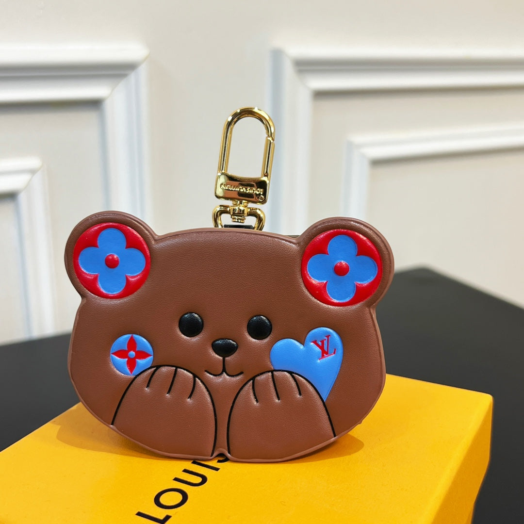 LV Teddy Bear Earphone Bag Charm