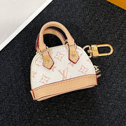 LV Alma Bag Charm White mix Beige Cowhide Canvas