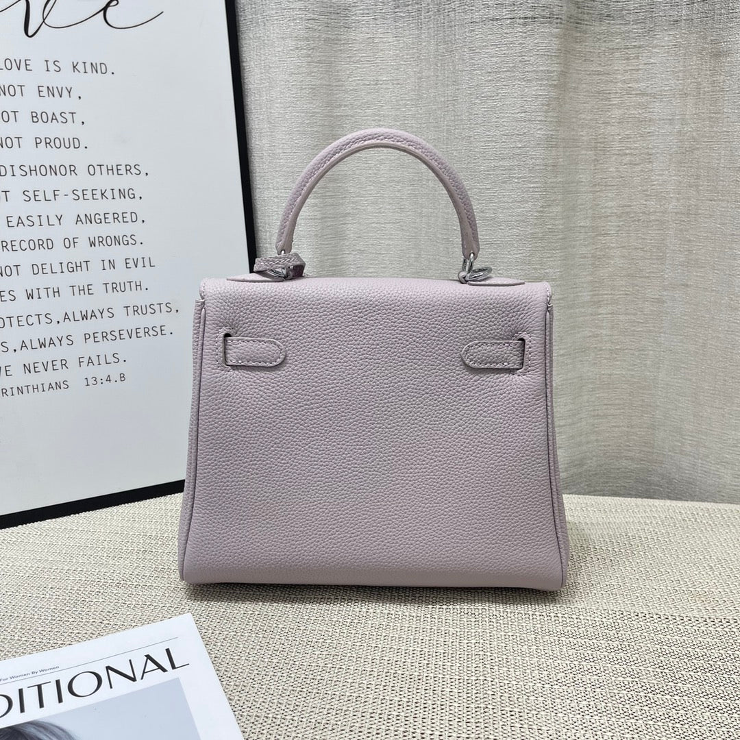 HM Kelly 25cm Mauve Pale Pink Togo Leather Silver Hardware