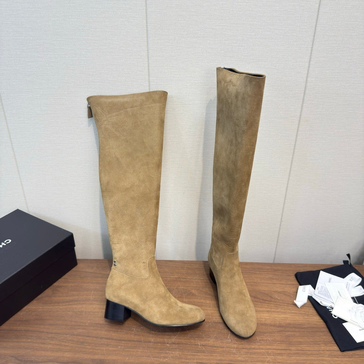 Chanel 2026 Over-The-Knee Boots 60mm Suede Leather