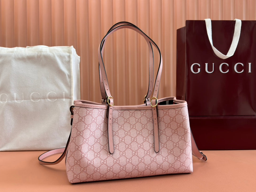 Gucci Ophidia 31cm Bag Pink Canvas 244357