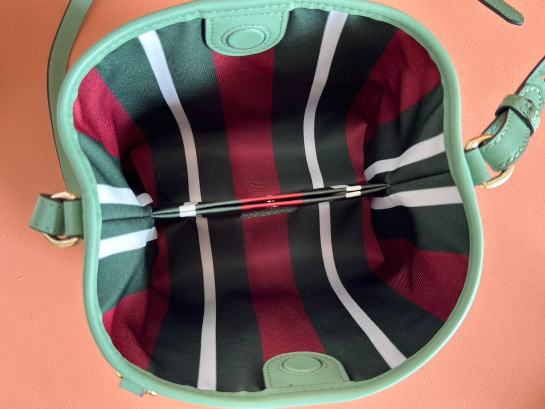 Gucci Ophidia 20.5cm Bag Green Canvas 244363