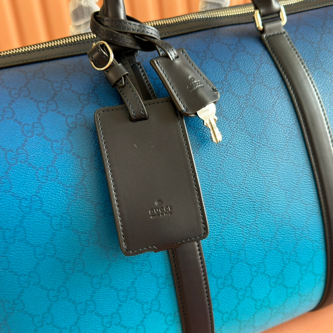 Gucci Chroma Large Duffle Bag Blue Leather