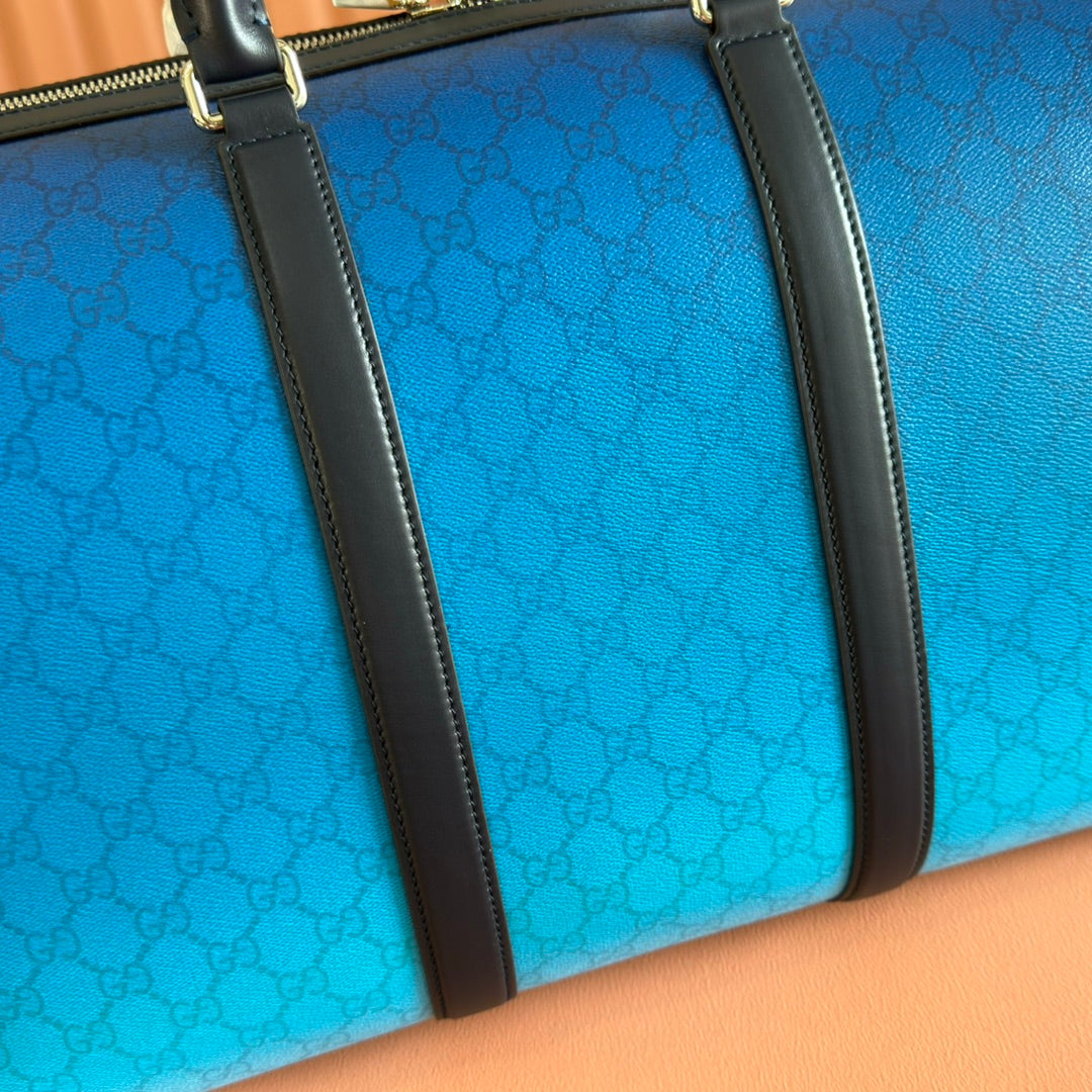 Gucci Chroma Large Duffle Bag Blue Leather