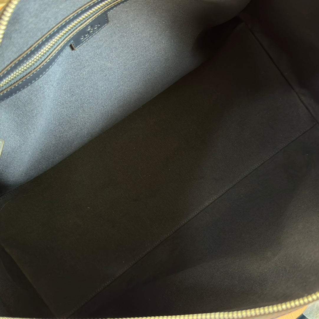 Gucci Chroma Large Duffle Bag Blue Leather