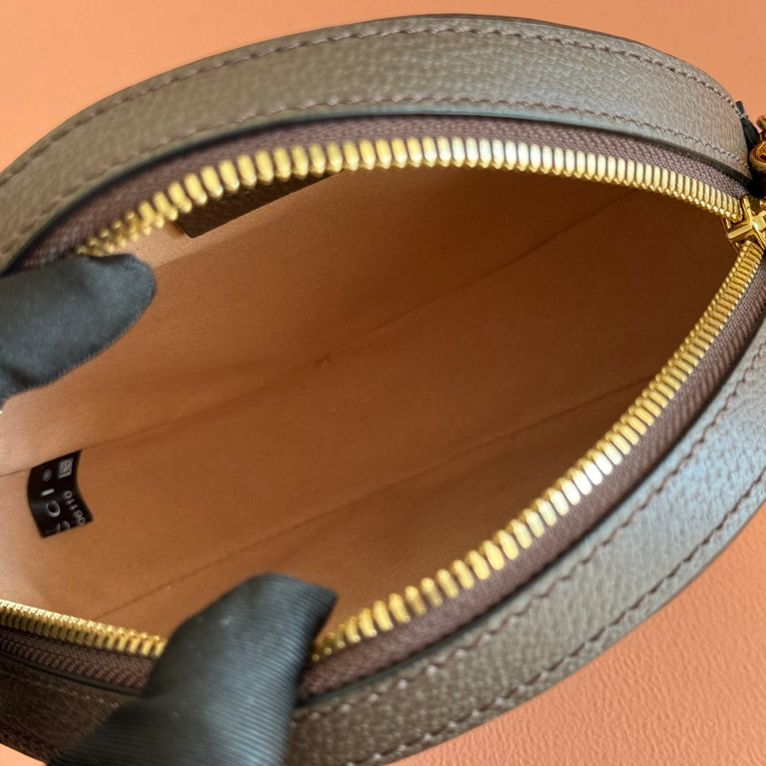 GG 2025 Round Bag Ebony mix Colors Canvas Leather 273587
