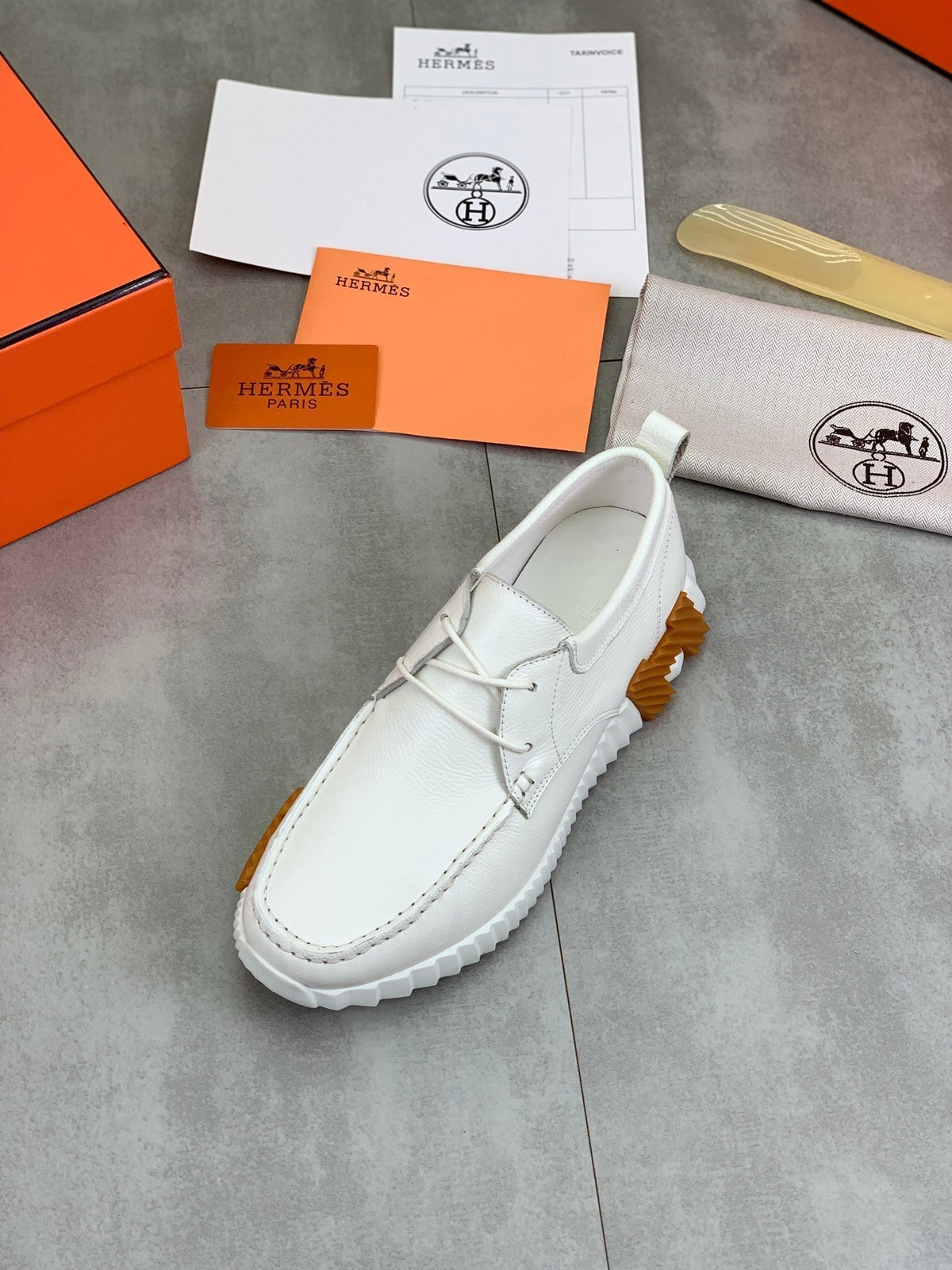HM INCREASE SNEAKER WHITE CALFSKIN