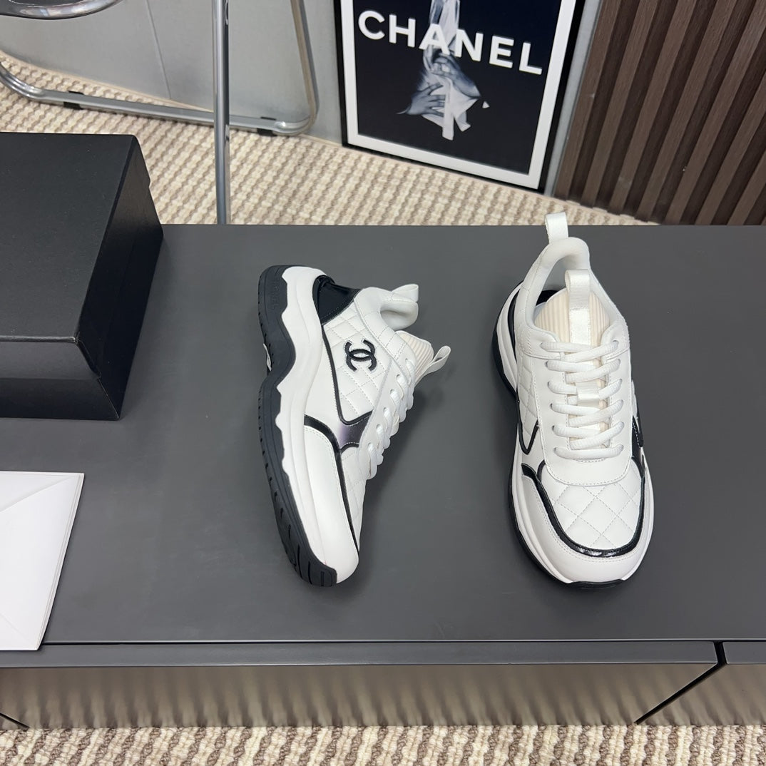 CC Sneaker White Quilted Cowhide
