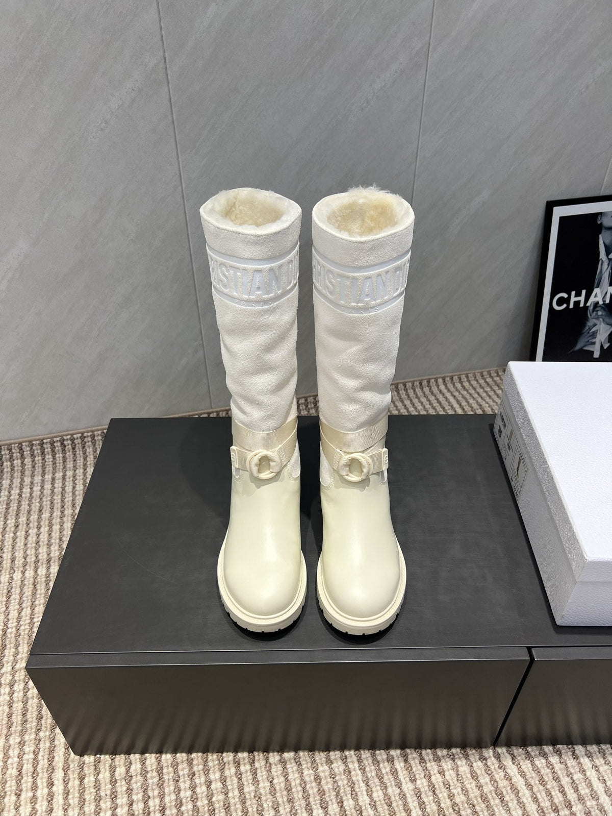 Dior 2025 Boot White Suede Cowhide Fur 502074