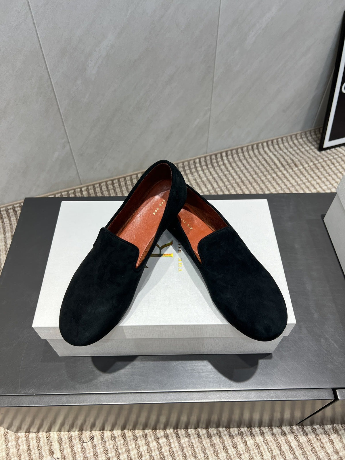 The Row 2025 Tipi Loafer Black Suede 540518