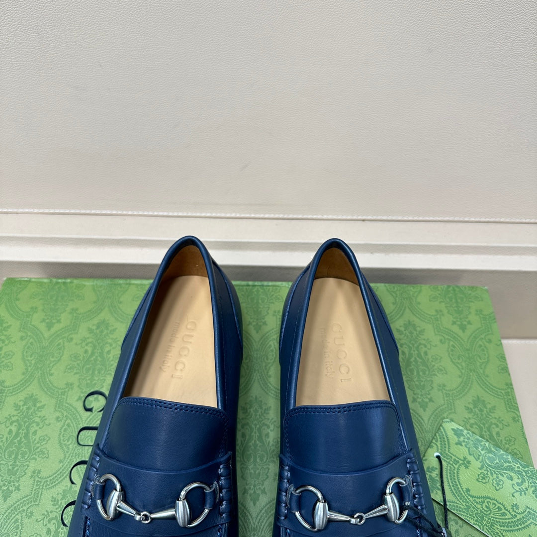 GG Men's Horsebit Loafer Blue Cowhide 603567