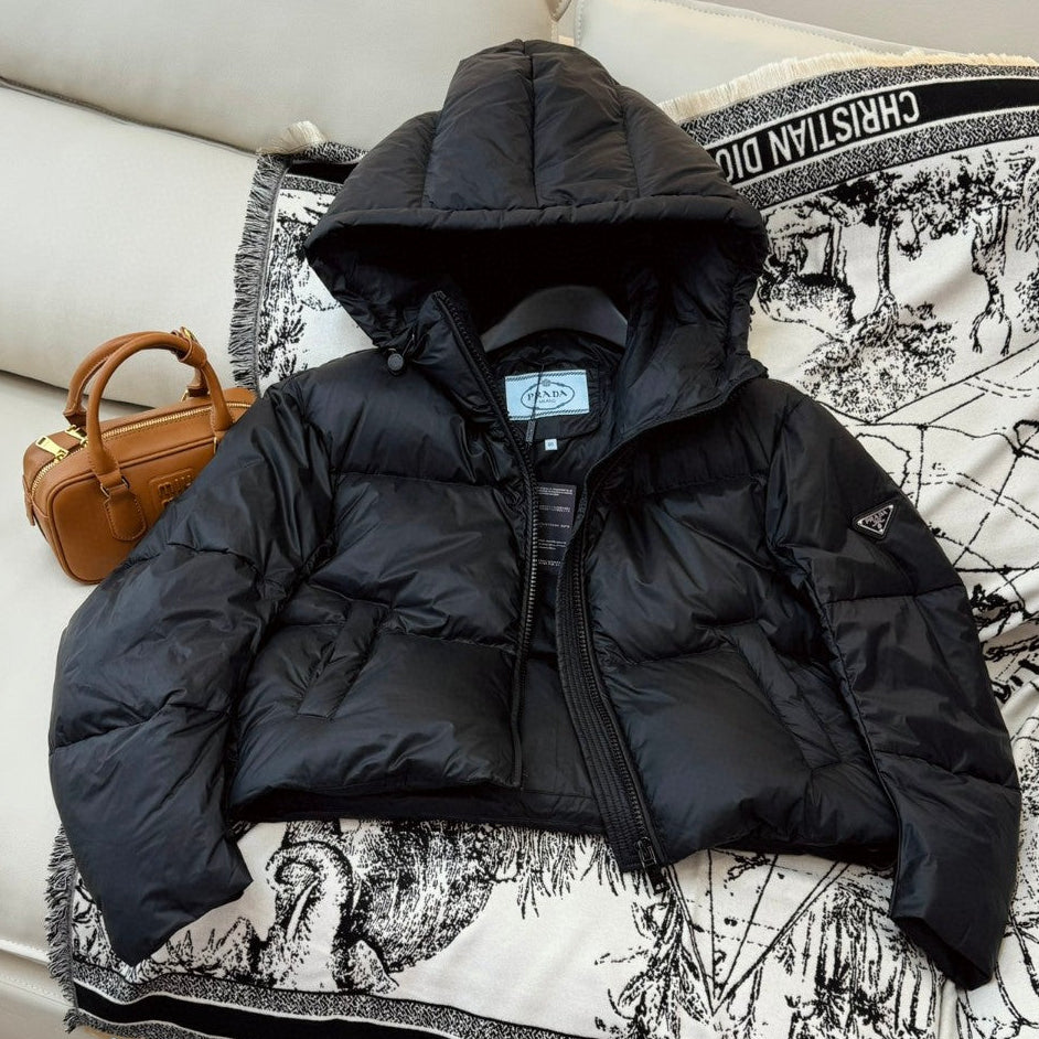 Prada 25 Short Jacket Black Down Polyester 317484