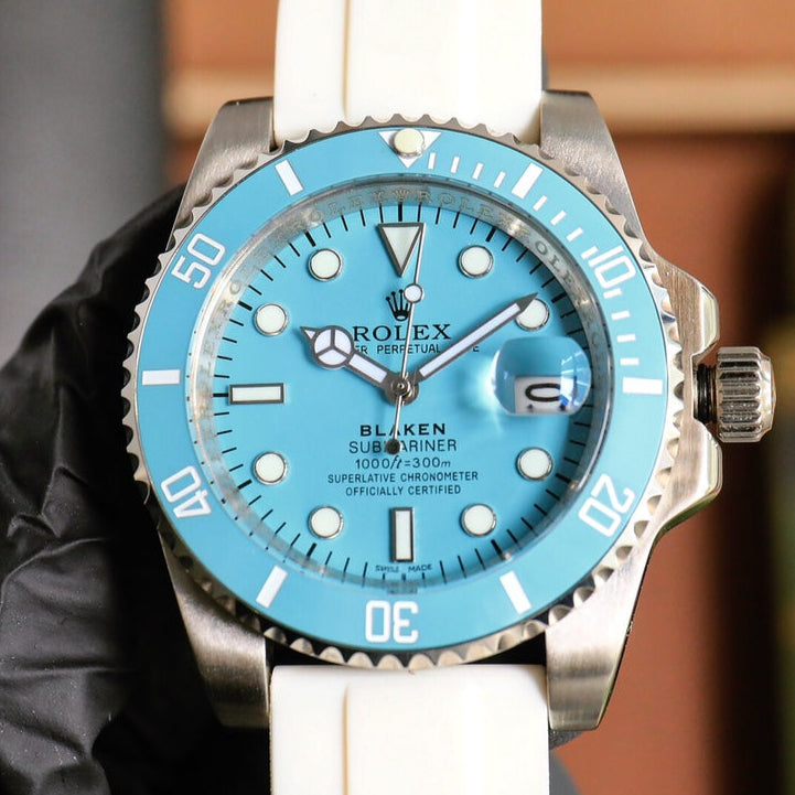 Rolex Blaken Submariner 40mm White Blue