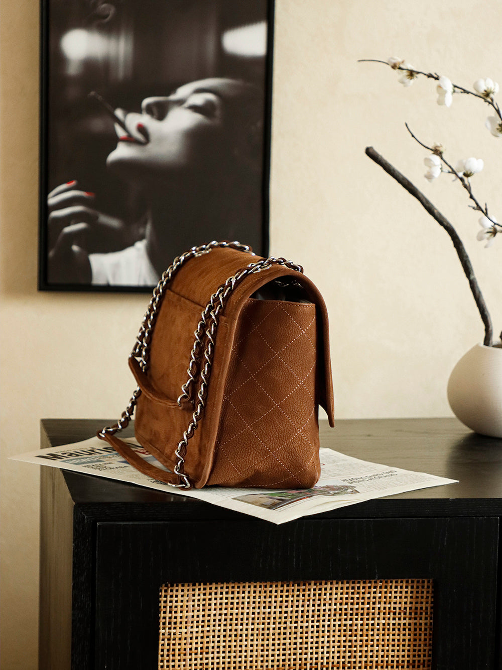 Chanel 25 Classic Single Flap Bag 35cm Brown Leather 323479