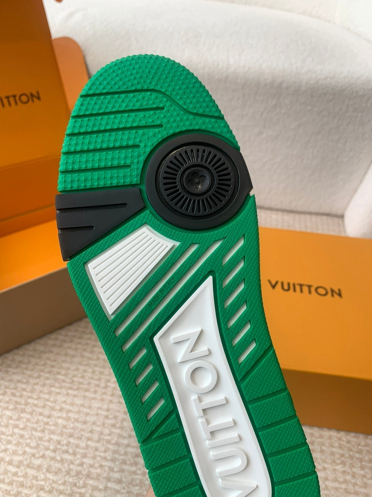 LV Trainer Sneaker White Mix Green Cowhide