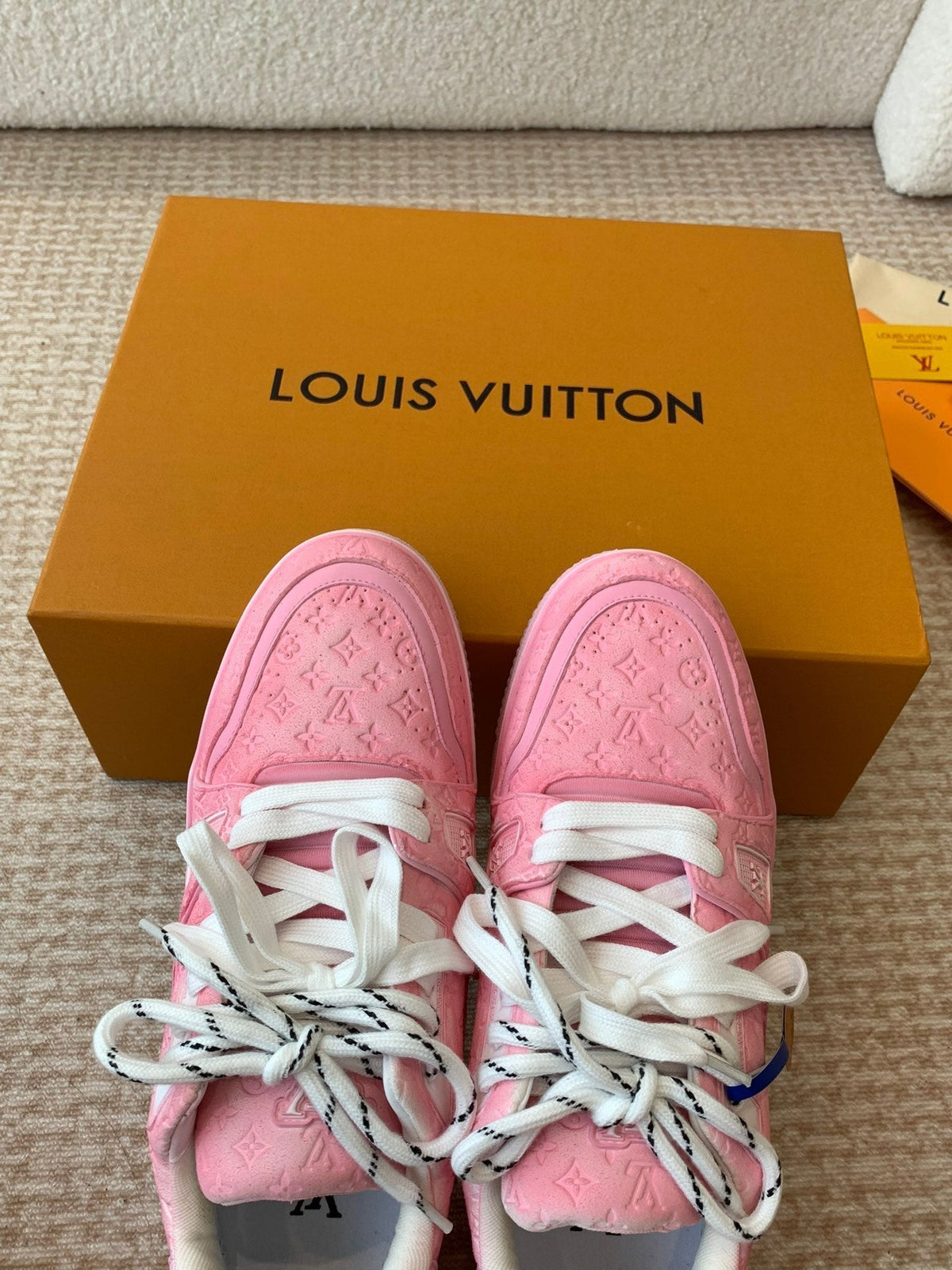 LV Trainer Sneaker 30mm Pink Cowhide