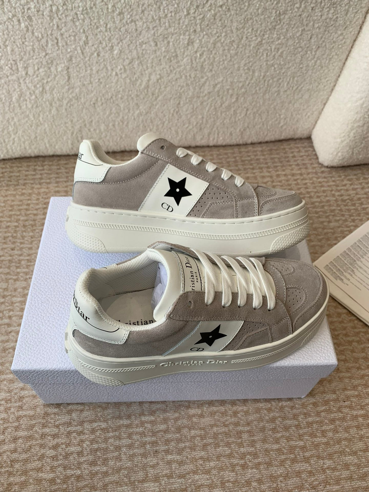 CD Star Platform Sneaker In Light Brown Grey Suede 998720