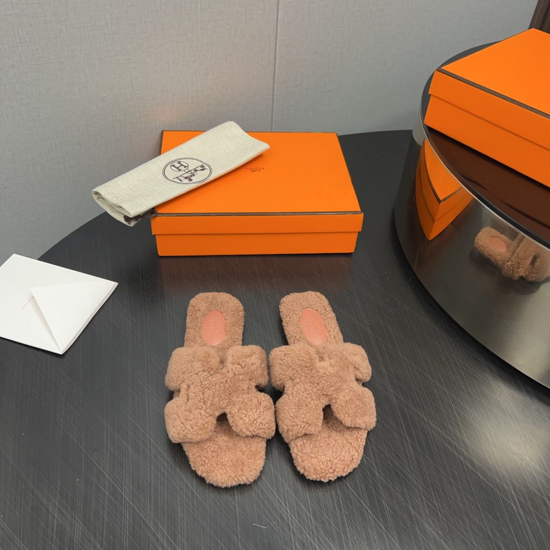 HM Oran Sandal Pink Brown Wool 952330