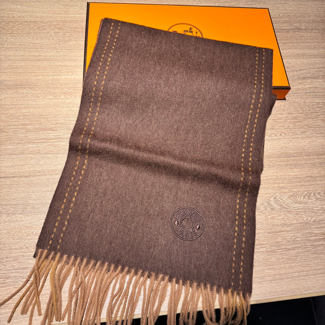 SCARF 200 CM IN CHOCOLATE BROWN CASHMERE