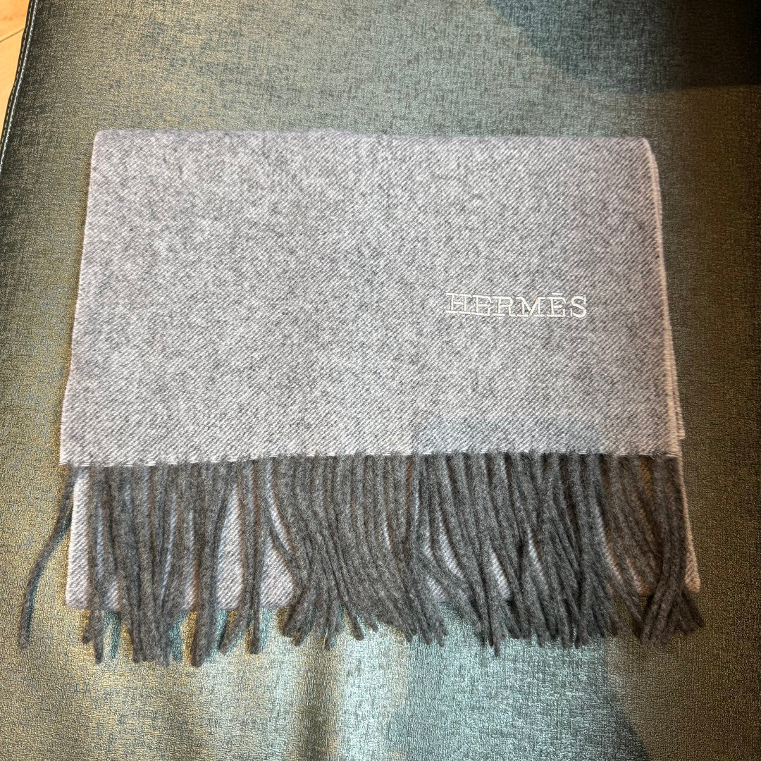 Scarf 190 CM Grey Wool Cashmere