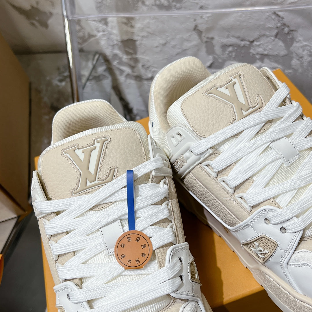 LV Sneaker LV Trainer Cream mix White Cowhide 221022