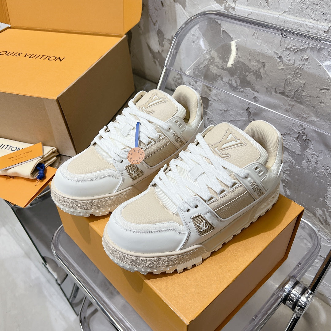 LV Sneaker LV Trainer Cream mix White Cowhide 221022