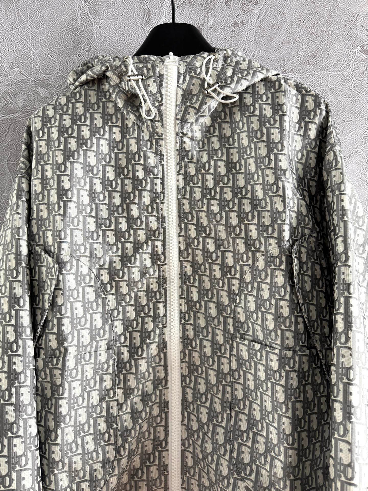 CD Monogram Jacket Gray mix Beige Polyester