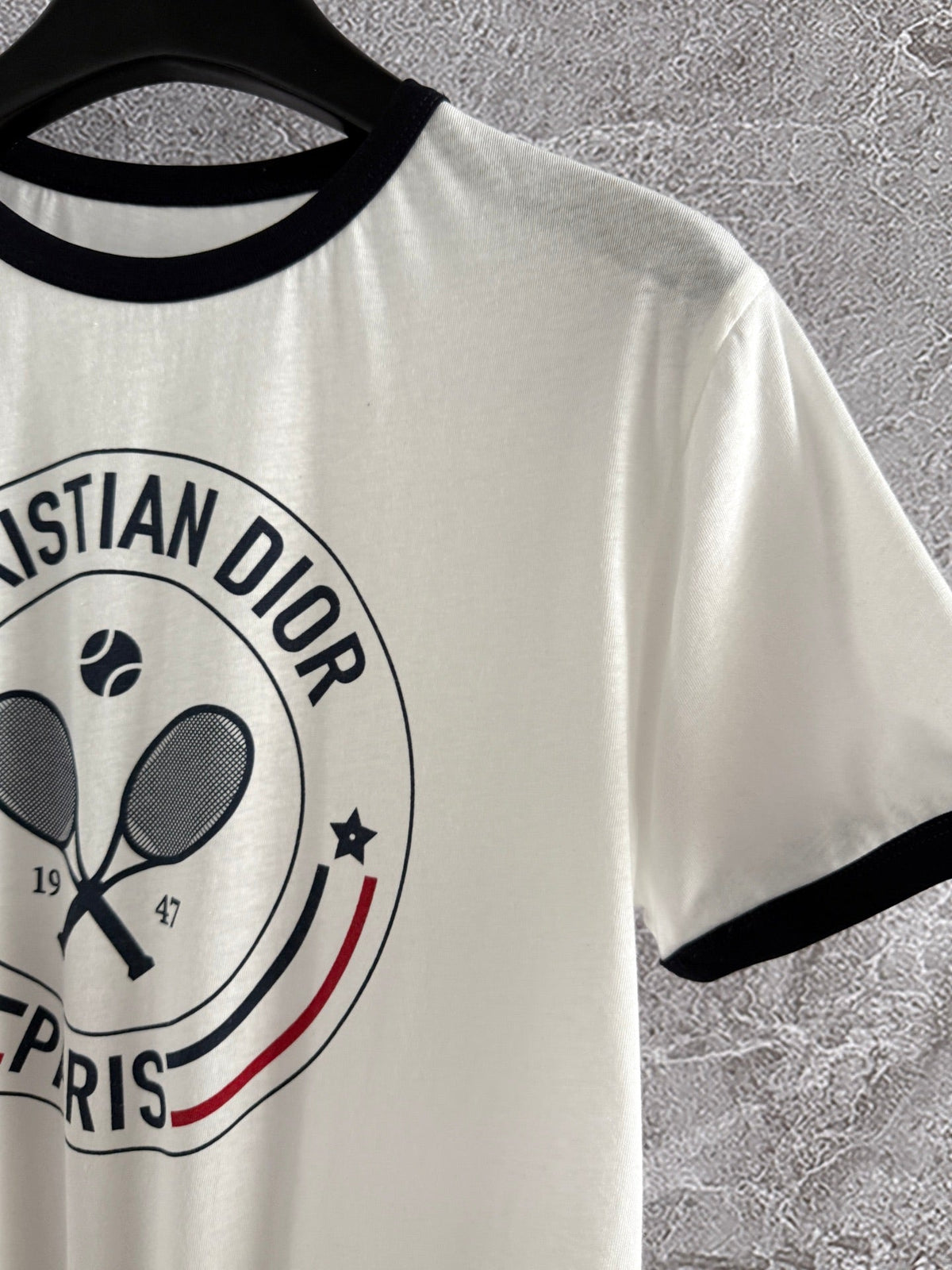 CD Tennis T-shirt White Black Cotton