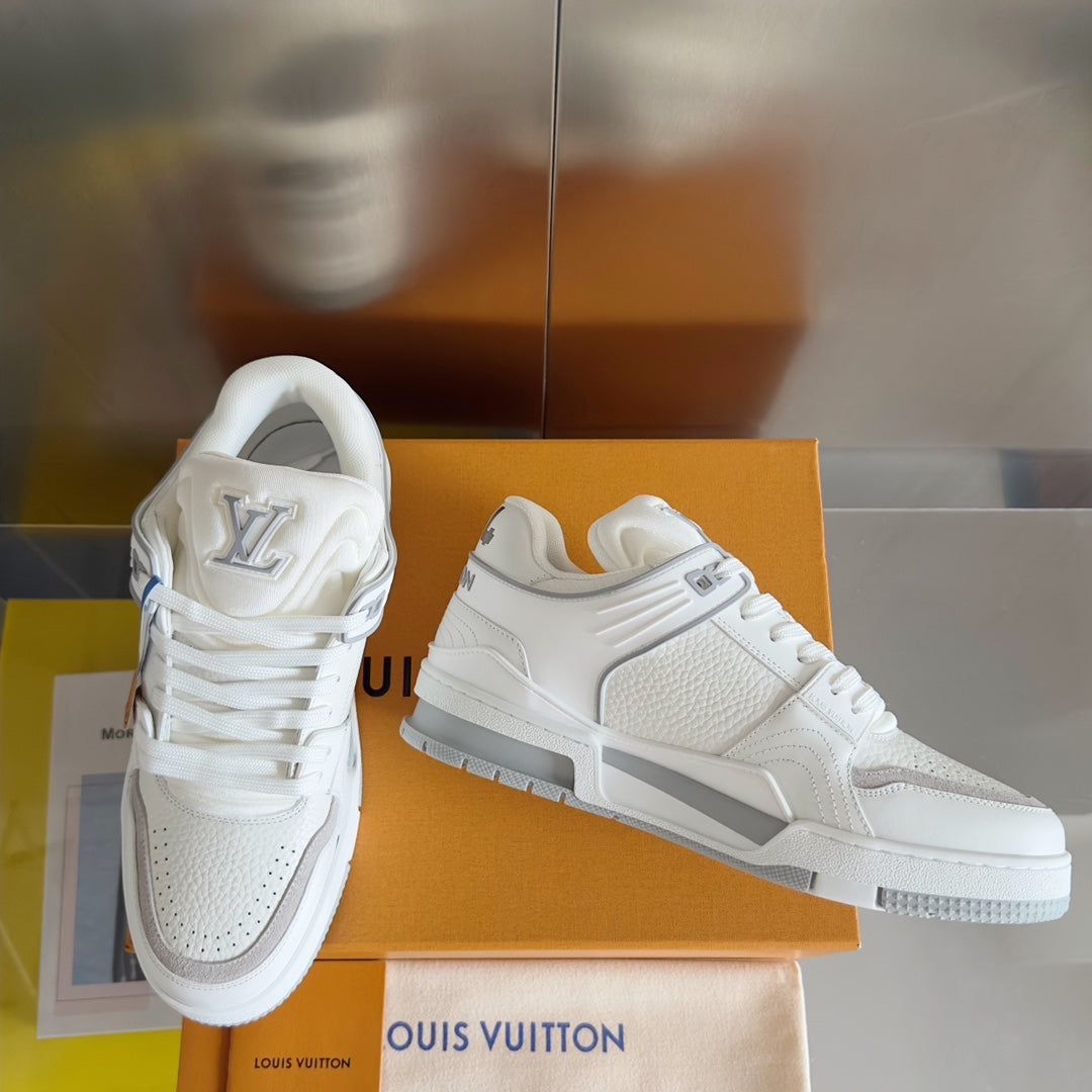 LV Trainer Sneaker 30mm White Mix Grey Cowhide
