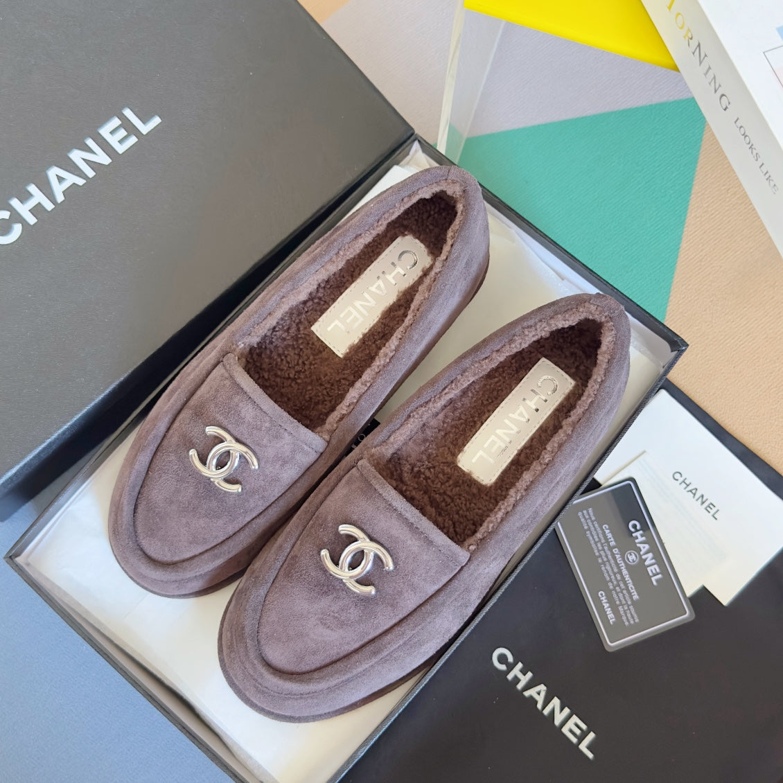 CC Moccasins 15mm Light Purple Suede