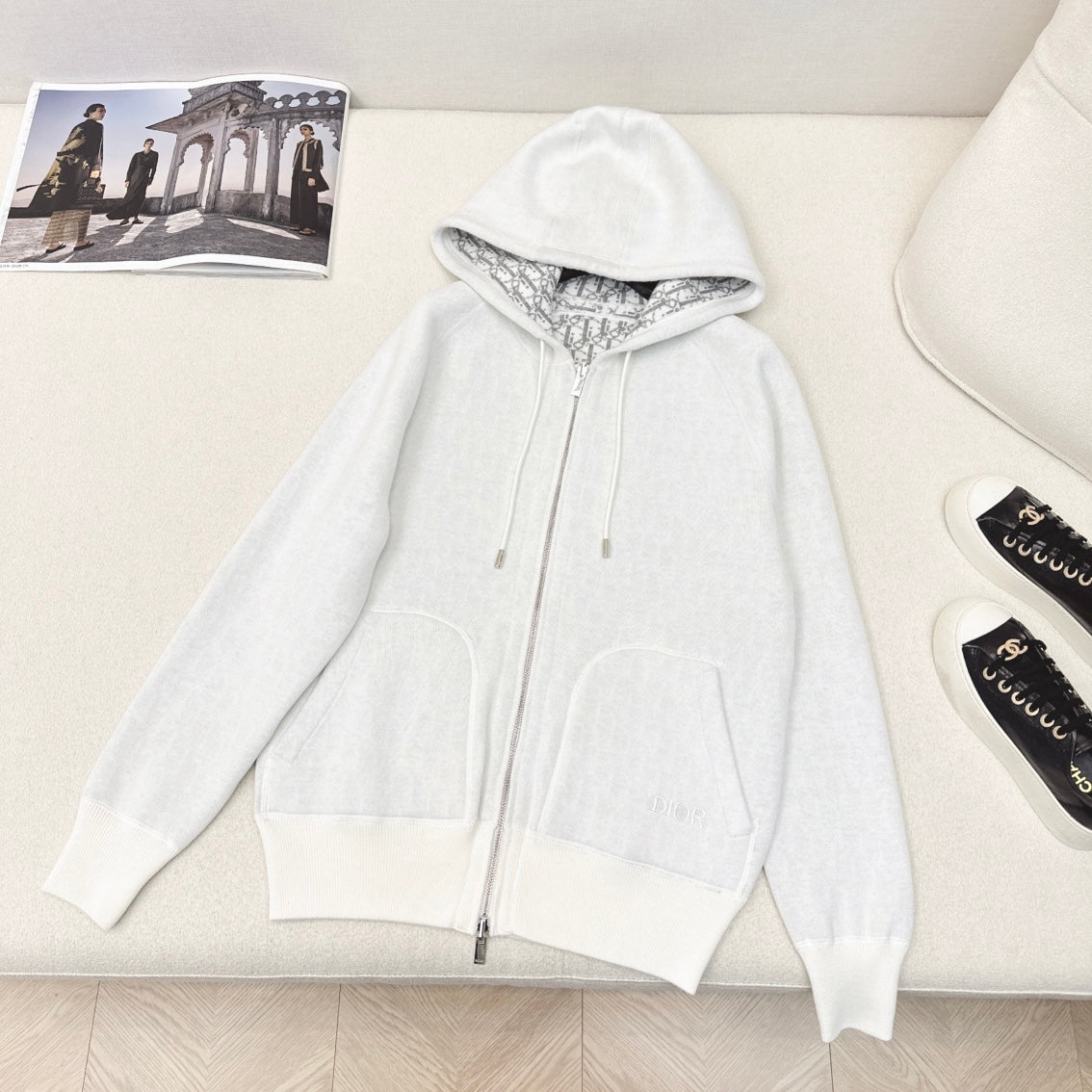 CD Unisex Jacket White mix grey Cashmere 584747