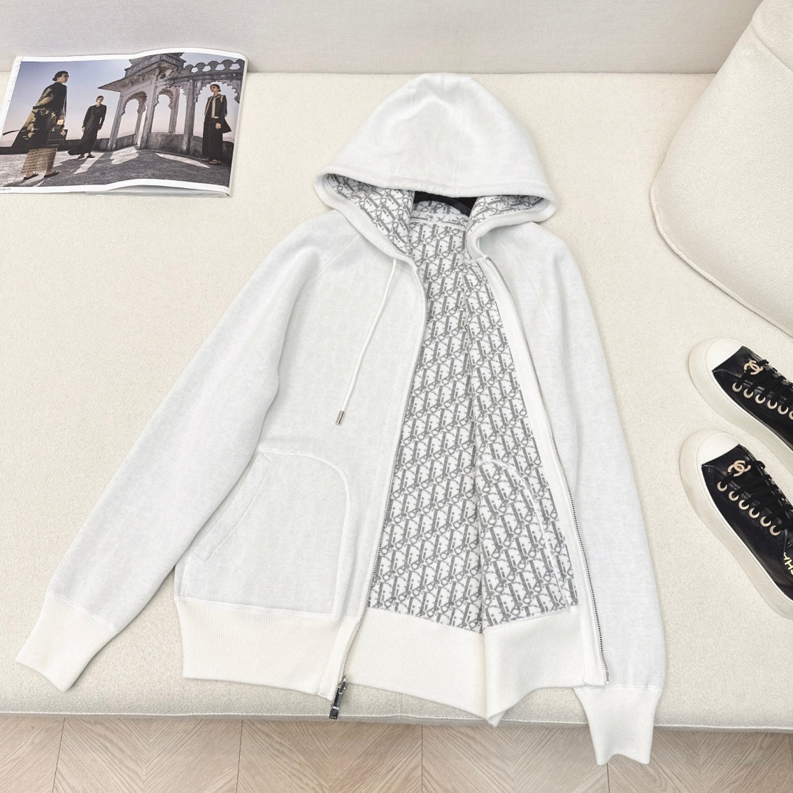 CD Unisex Jacket White mix grey Cashmere 584747