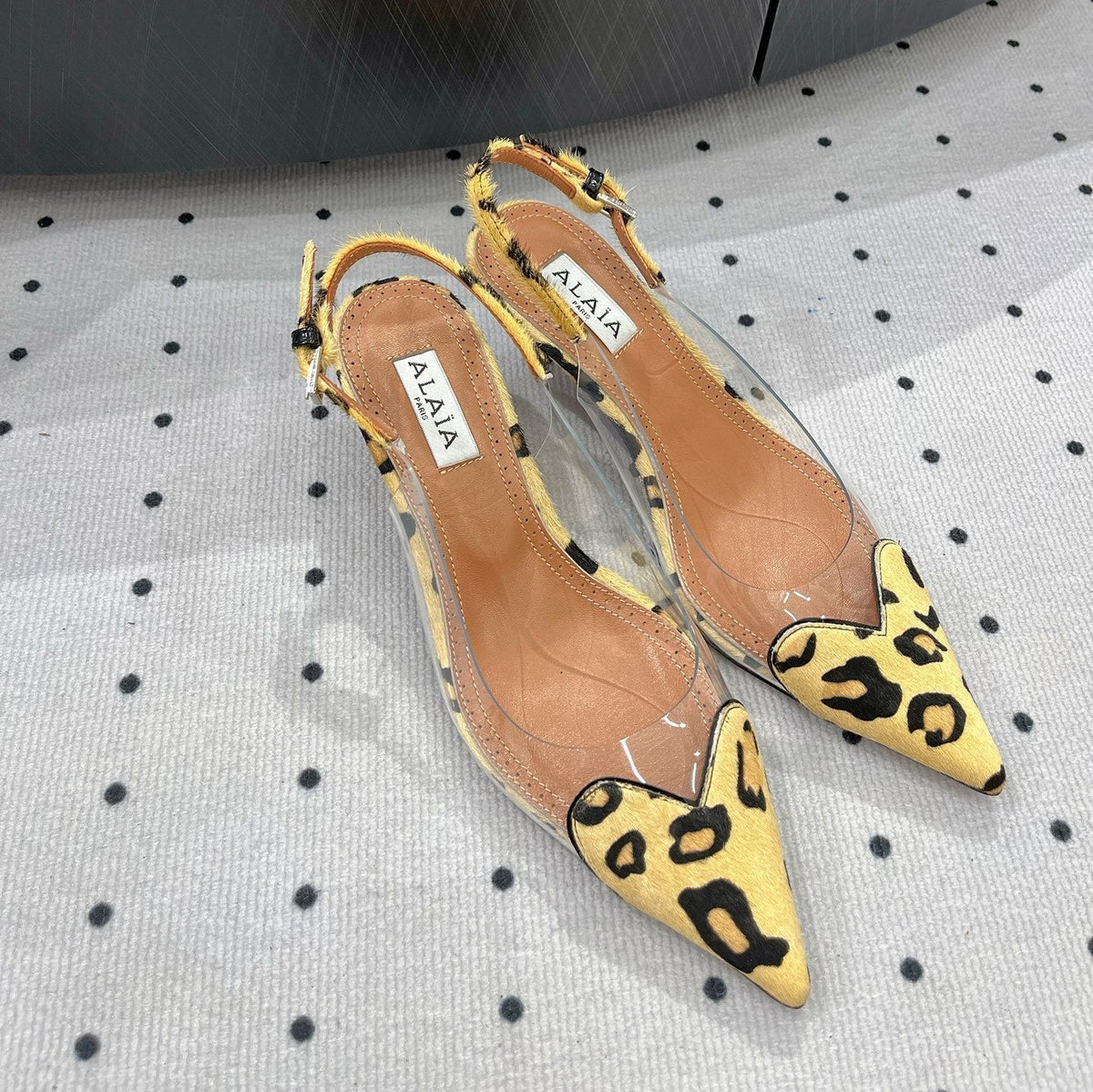 Alaila Le CÅ“ur Slingbacks 60mm In Light Yellow Glossy Lambskin 954831