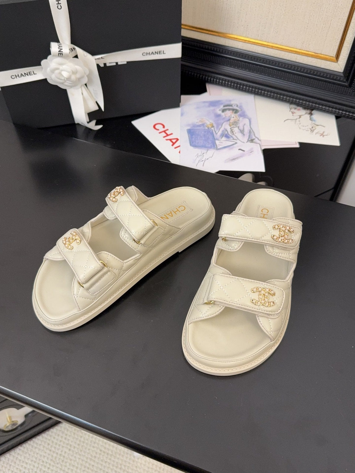CC 25 Dad Sandal Mule Nude Calfskin