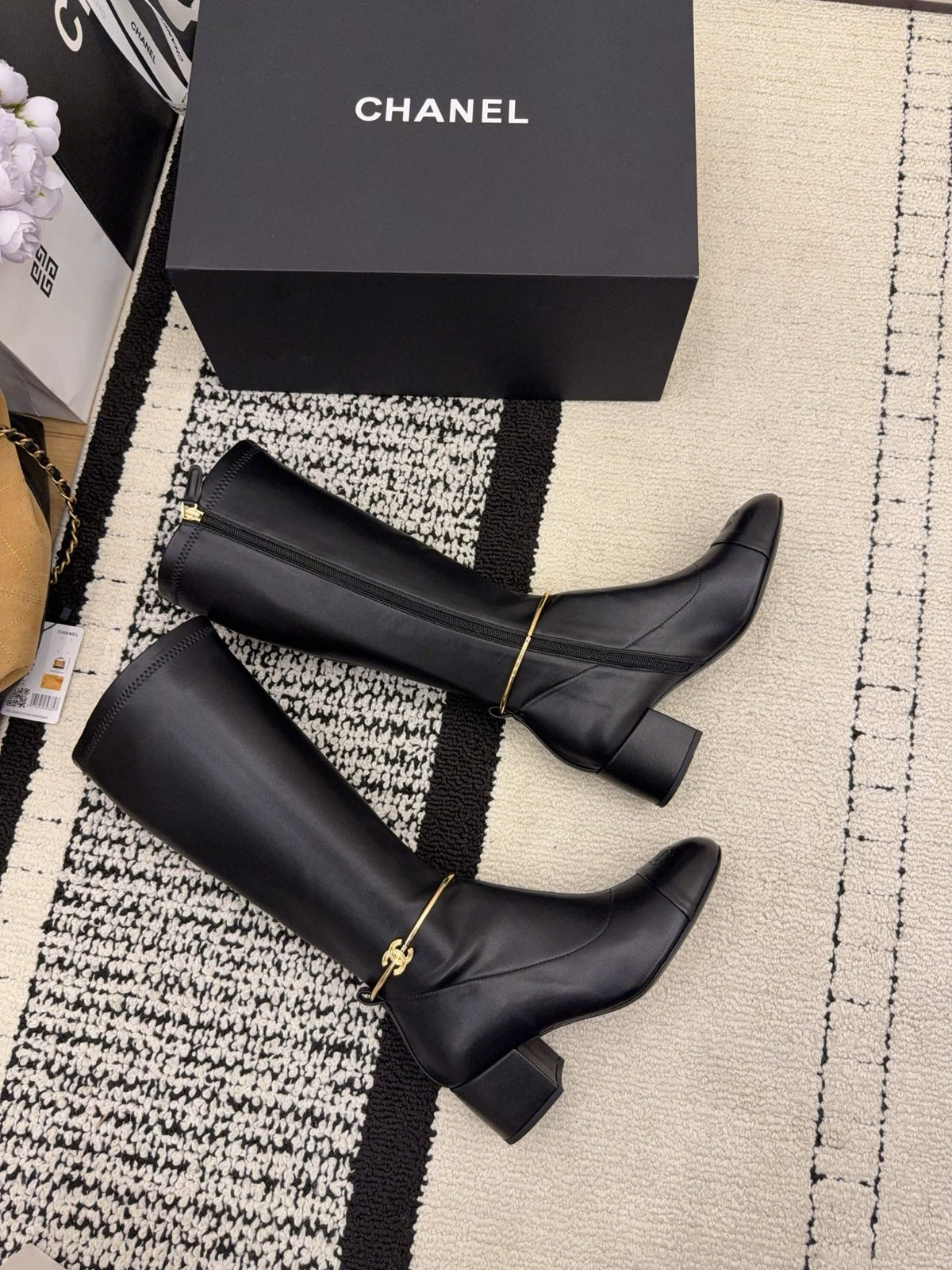 CC 26 Boot With Gold-tone Ankle Chain Black Lambskin 588822