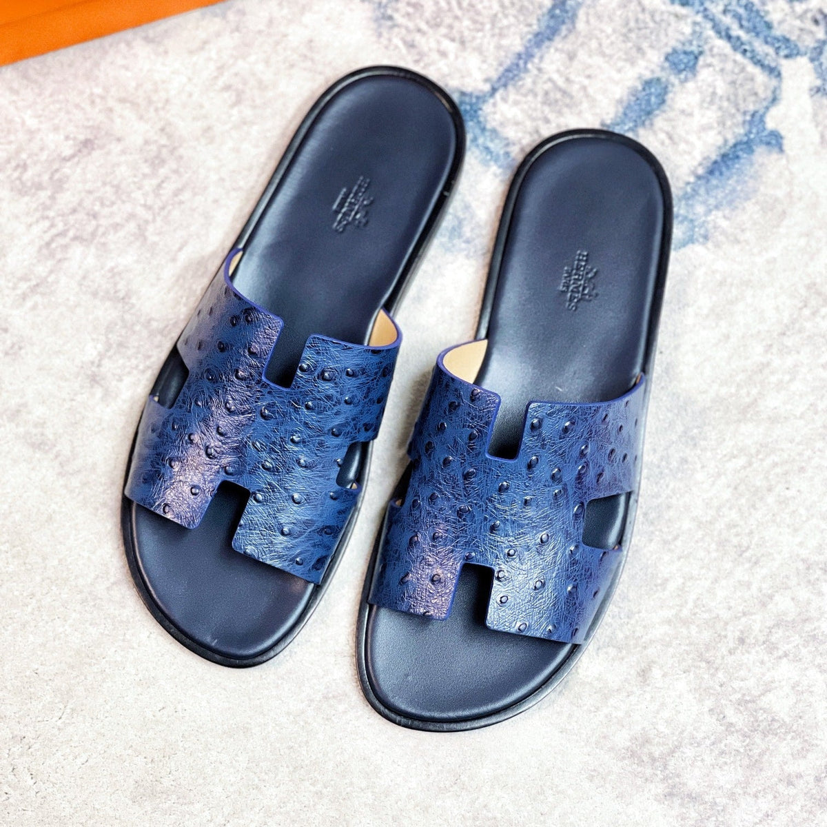 HM Men's Izmir Slide Blue Cowhide 231087