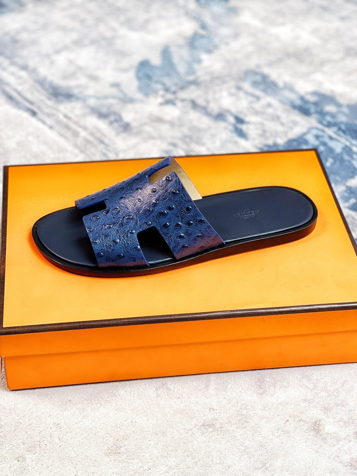 HM Men's Izmir Slide Blue Cowhide 231087