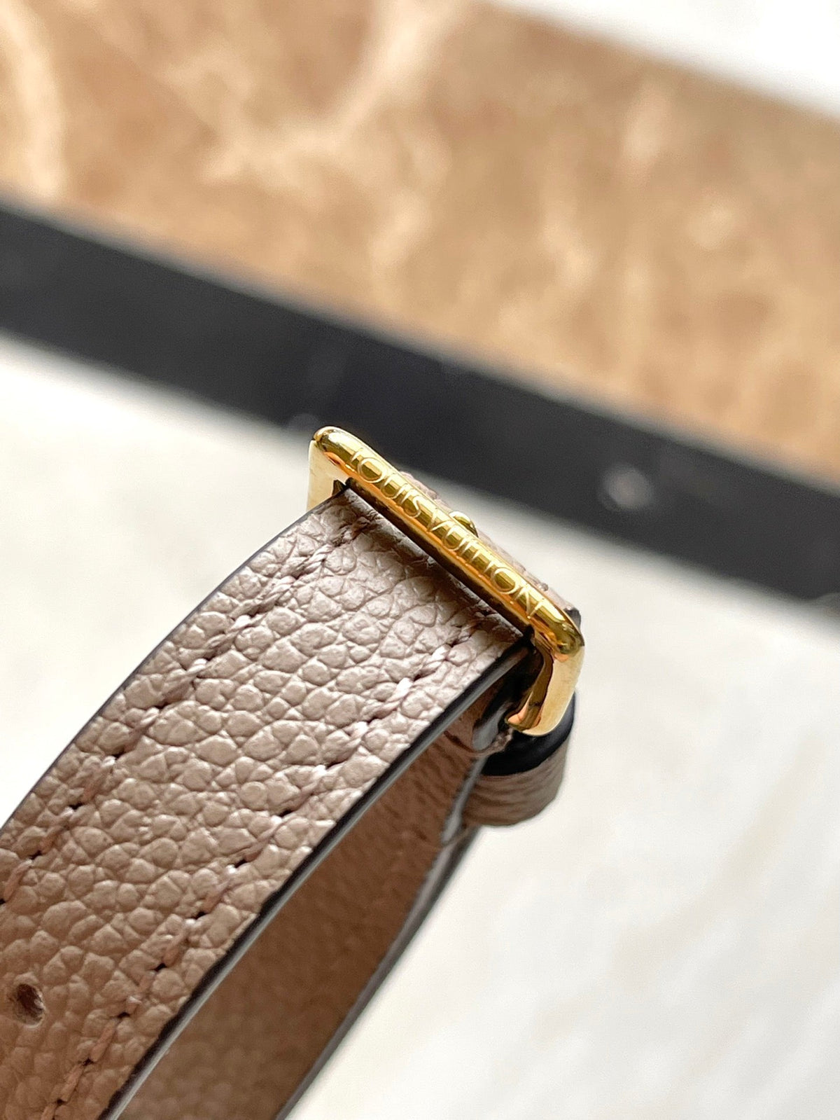 MINI BUMBAG 17 IN TOURTERELLE WHITE MONOGRAM EMPREINTE LEATHER GOLD HARDWARE