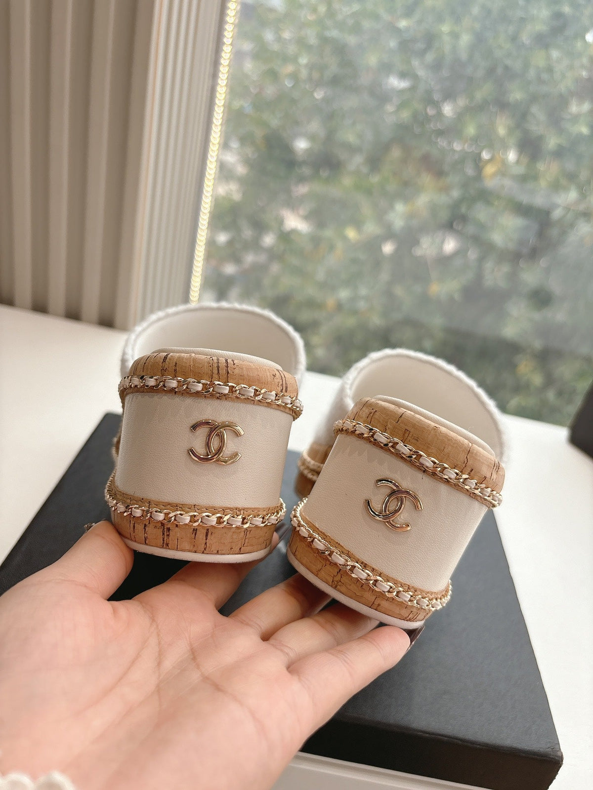 CC Sandals White 6cm Lambskin 202897