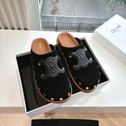 CELINE 25 Mule Velvet Black 286019