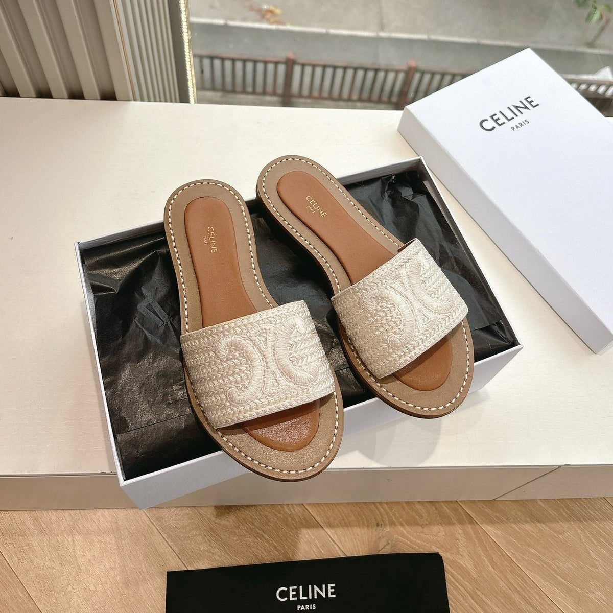 CELINE Slippers Beige Sedge 285987